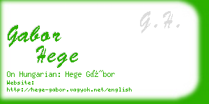 gabor hege business card